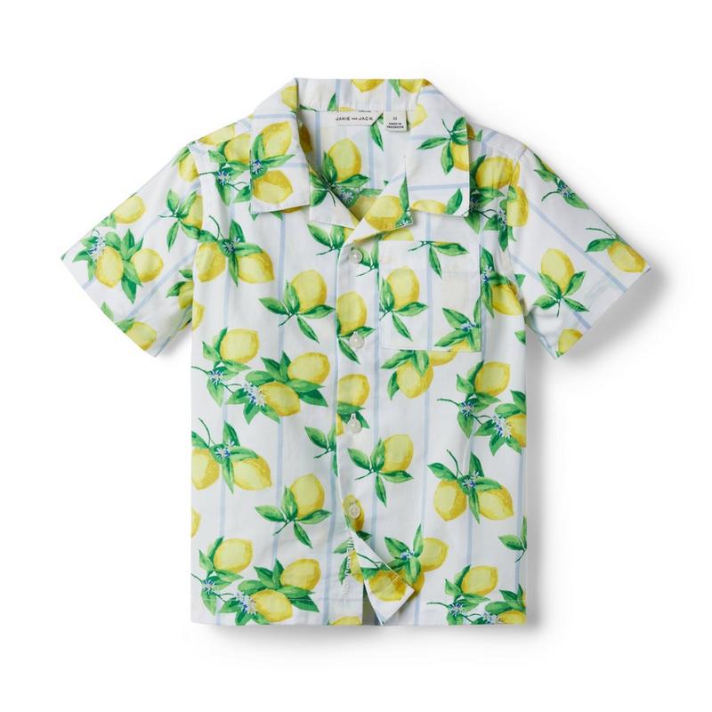 Lemon Stripe Cabana Shirt - Janie And Jack
